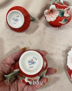 Franz Island Beauty Hibiscus Flower Porcelain Tea Service Set Never Used