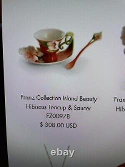 Franz Island Beauty Hibiscus Flower Porcelain Tea Service Set Never Used