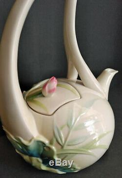 Franz Lotus Harmony Sculptured Porcelain Teapot Item# FZ02190 MINT CONDITION