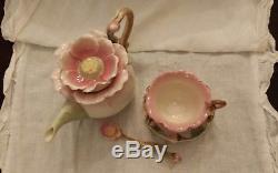 Franz Pink Peony Flower Tea Pot Tea Cup Teaspoon Papillon Porcelain Collection