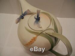 Franz Porcelain Collection Dragonfly Teapot Nib Fz00117 Signed Jen Woo