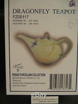 Franz Porcelain Collection Dragonfly Teapot Nib Fz00117 Signed Jen Woo