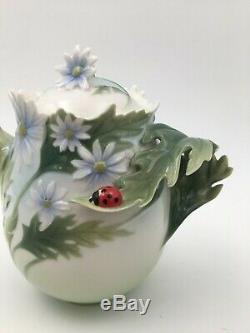 Franz Porcelain Collection Lady Bug Teapot with Original Box