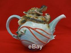 Franz Porcelain Sea Turtle Tea Pot 3 D EUC