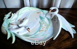 Franz Swan Southern Splendor Porcelain Sculpted Tea Cups/Saucers/Platter/Spoons