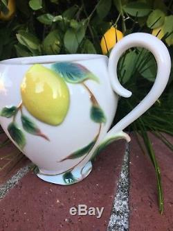 Franz porcelain collection Lemon Teapot & Lid Fruit Excellent! White