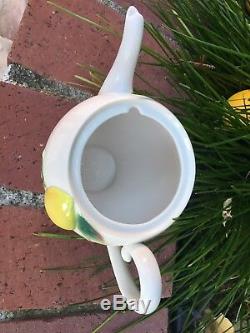 Franz porcelain collection Lemon Teapot & Lid Fruit Excellent! White