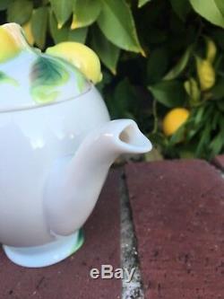 Franz porcelain collection Lemon Teapot & Lid Fruit Excellent! White