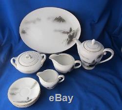 Fukayawa Arita Tea Pot Serving Set Fine China Hand Painted Tea Pot Serving Set