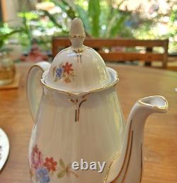 GKC Bavaria Gold-Gilded, White Floral Complete 15 pc Tea Set