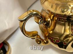 GKC Gareis Kuhnl & Co 24k Yellow Gold Coffee Teapot Creamer & Sugar Set Vintaage