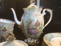 GORGEOUS CHODZIEZ POLAND 27 ps. Set, Tea Pot, Creamer, Sugar bowl, cups & Saucers