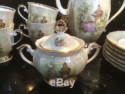 GORGEOUS CHODZIEZ POLAND 27 ps. Set, Tea Pot, Creamer, Sugar bowl, cups & Saucers