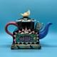 Garson Pakele Whimsical Teapot With Moon & Animals Hand Painted & Signed