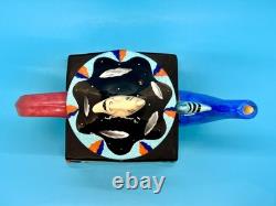 Garson Pakele Whimsical Teapot with Moon & Animals Hand Painted & Signed