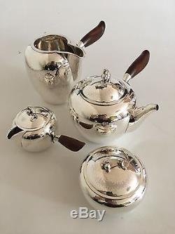 Georg Jensen Sterling Silver Tea Set No. 875. Teapot, Water Pitcher, Creamer