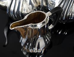 German Art Deco Modernist Tea Coffee Set Silver Plated WMF Era Mid Century Rare