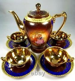 Germany H & C Selb Bavaria Heinrich Christine Pattern teapot & Cups ca. 20th c