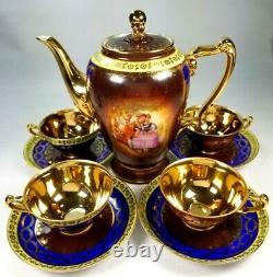 Germany H & C Selb Bavaria Heinrich Christine Pattern teapot & Cups ca. 20th c