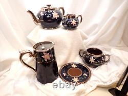 Gibson & Sons Silvoe Art Ware Tea Pot Set Albany & Harvey Blue Numbered Burslem