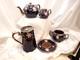 Gibson & Sons Silvoe Art Ware Tea Pot Set Albany & Harvey Blue Numbered Burslem
