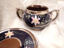 Gibson & Sons Silvoe Art Ware Tea Pot Set Albany & Harvey Blue Numbered Burslem