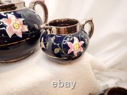Gibson & Sons Silvoe Art Ware Tea Pot Set Albany & Harvey Blue Numbered Burslem