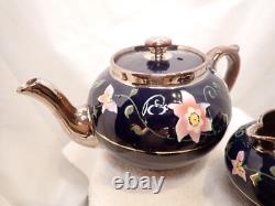 Gibson & Sons Silvoe Art Ware Tea Pot Set Albany & Harvey Blue Numbered Burslem