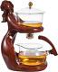 Glass Kungfu Teapot Set Tea Maker With Infuser Semi Automatic Tea Set With 6 Sma