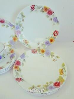 Gorgeous 21 pc Corning Corelle Summer Blush Dinner Set Plates Sugar Bowl Teapot+