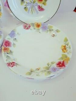 Gorgeous 21 pc Corning Corelle Summer Blush Dinner Set Plates Sugar Bowl Teapot+