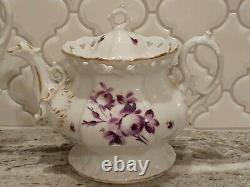 Gorgeous ANTIQUE 1840s CARL TIELSCH Altwasser Porcelain TEA COFFEE TEAPOT SET