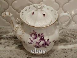 Gorgeous ANTIQUE 1840s CARL TIELSCH Altwasser Porcelain TEA COFFEE TEAPOT SET