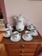 Gorgeous Antique Handpainted Lilacs Coffee Pot-6 Cups & Saucers- Wonderful Set