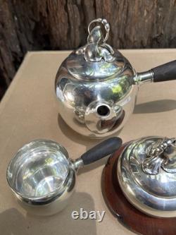 Gorham Hibiscus Sterling Silver coffee pot tea chocolate creamer sugar jar set