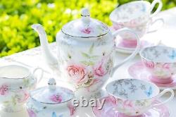 Grace Teaware Beau Rose Bone China Tea 11-piece Set