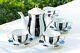 Grace Teaware Black And White Scallop Fine Porcelain Tea Set