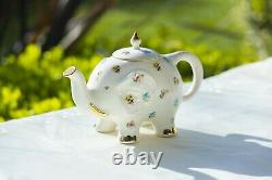 Grace Teaware Floral Elephant Fine Porcelain 11-Piece Tea Set