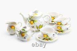 Grace Teaware Lemon Bee Fine Porcelain 11-Piece Tea Set