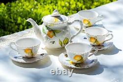 Grace Teaware Lemon Bee Fine Porcelain 9-Piece Tea Set