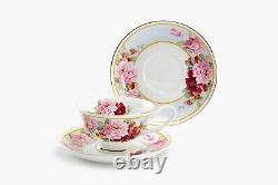 Grace Teaware Peony and Strawberry Bone China 11-Piece Tea Set