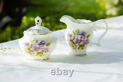 Grace Teaware Purple Pansy Bone China 11-Piece Tea Set