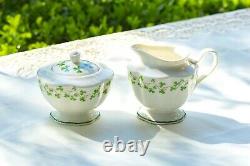 Grace Teaware Shamrock Fine Porcelain 11-Piece Tea Set Tulip Shape Cups