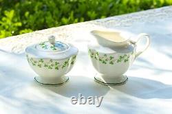 Grace Teaware Shamrock Fine Porcelain 9-Piece Tea Set Tulip Shape Cups