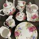 Grace's Bone China Coastline Imports Sandra's Rose Teapot Sugar Creamer Cup 16pi