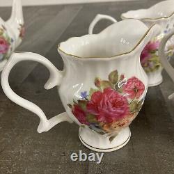 Grace's Bone China Coastline Imports SANDRA'S ROSE Teapot Sugar Creamer Cup 16pi