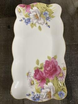 Grace's Bone China Coastline Imports SANDRA'S ROSE Teapot Sugar Creamer Cup 16pi