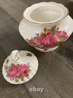 Grace's Bone China Coastline Imports SANDRA'S ROSE Teapot Sugar Creamer Cup 16pi