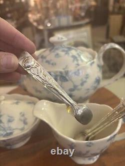 Grace's China Tea Set. Ivory And Blue Floral 19 Pc SET