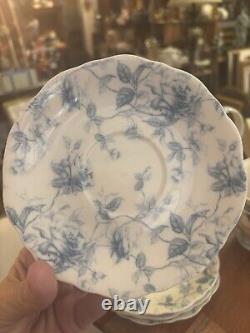 Grace's China Tea Set. Ivory And Blue Floral 19 Pc SET